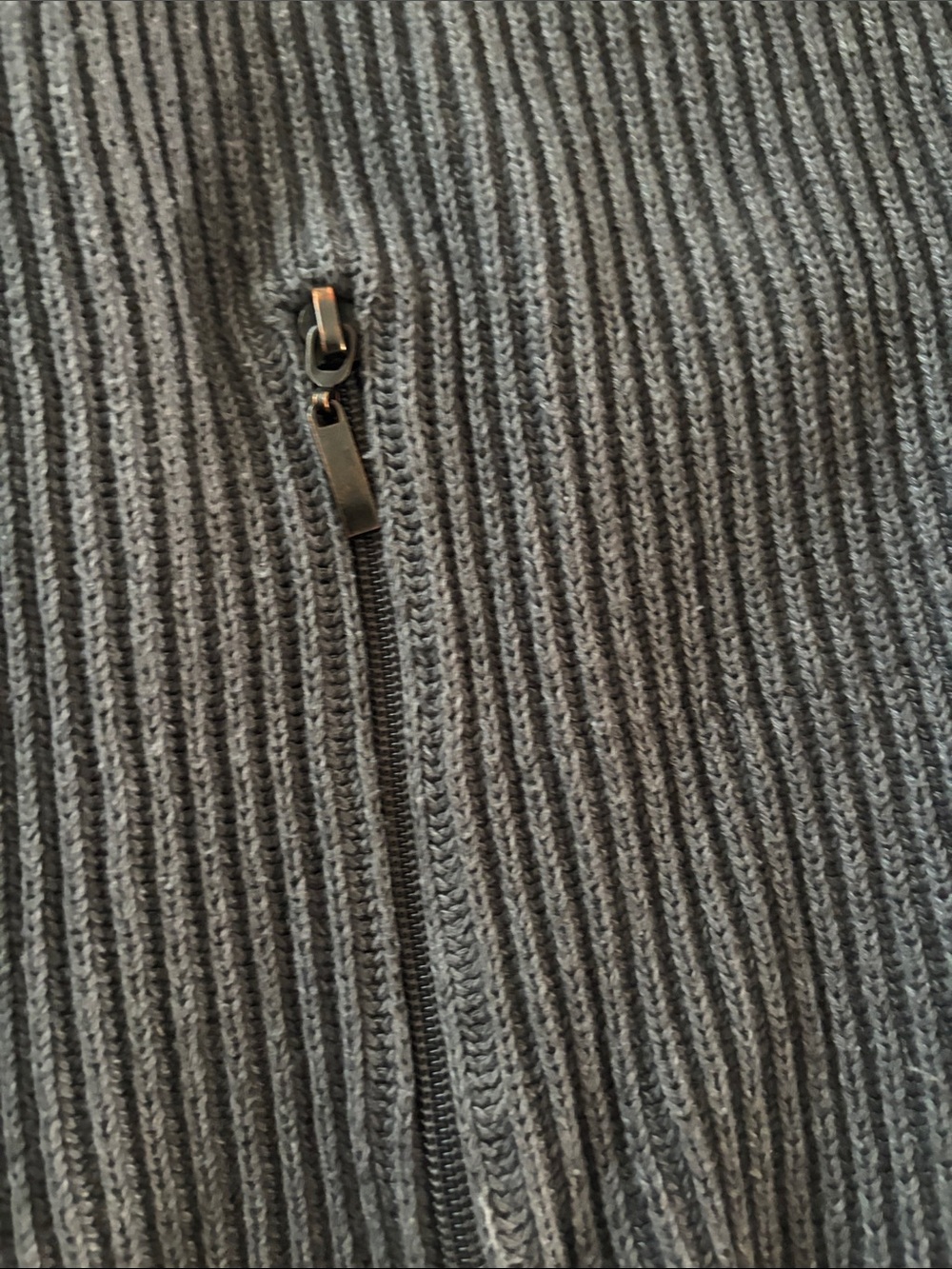 MudoCollection Men's Ribbed Zip-Up Cardigan - Gray - Picture 3 of 6